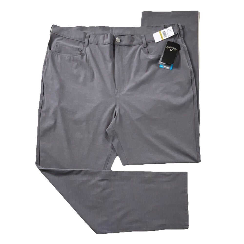 Callaway Mens New Opti-Dri Golf Pants 44x34 Gray Lightweight Stretch Pockets
